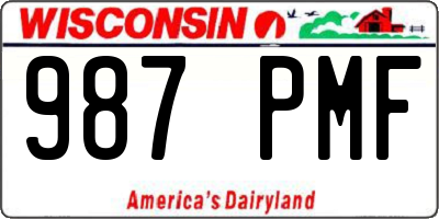 WI license plate 987PMF