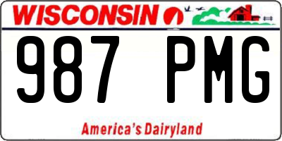 WI license plate 987PMG