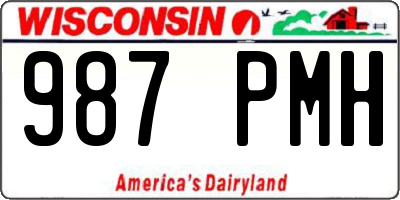 WI license plate 987PMH