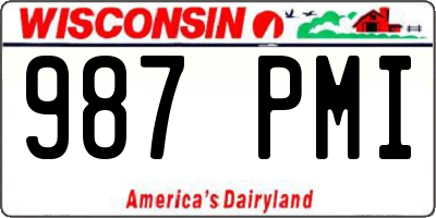 WI license plate 987PMI
