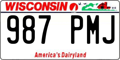 WI license plate 987PMJ
