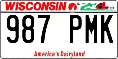WI license plate 987PMK
