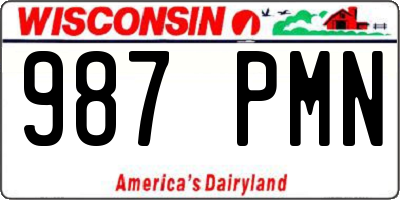 WI license plate 987PMN