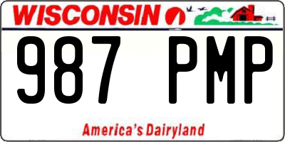 WI license plate 987PMP