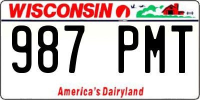 WI license plate 987PMT