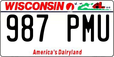 WI license plate 987PMU