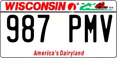 WI license plate 987PMV