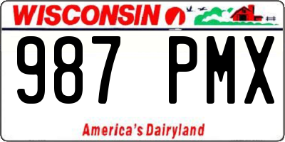 WI license plate 987PMX