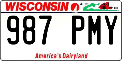 WI license plate 987PMY