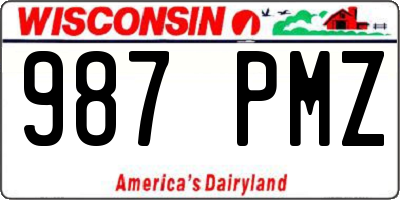 WI license plate 987PMZ