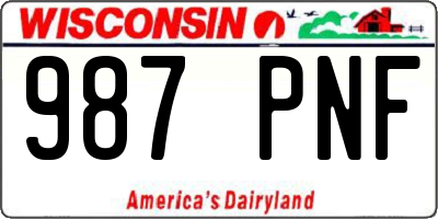 WI license plate 987PNF