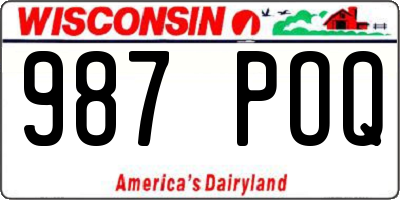 WI license plate 987POQ