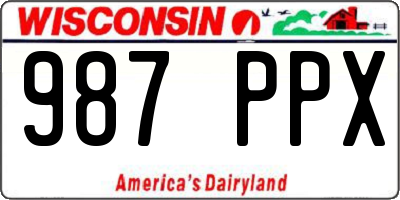 WI license plate 987PPX