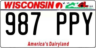 WI license plate 987PPY