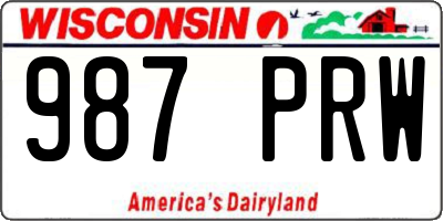 WI license plate 987PRW