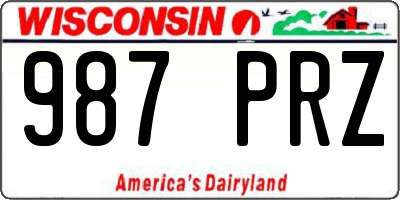 WI license plate 987PRZ