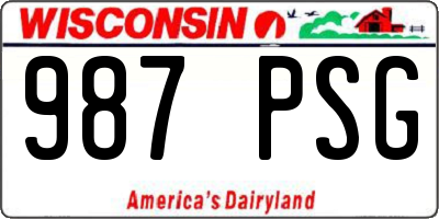 WI license plate 987PSG