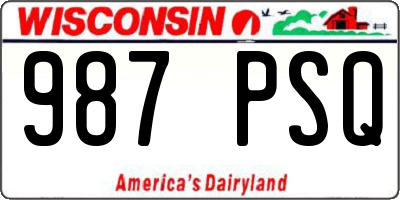 WI license plate 987PSQ