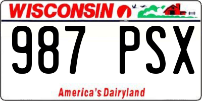 WI license plate 987PSX