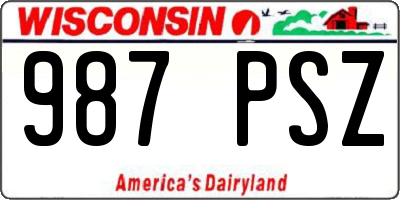 WI license plate 987PSZ