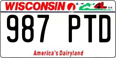 WI license plate 987PTD