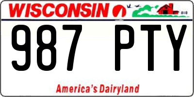WI license plate 987PTY