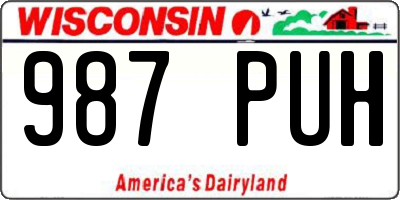WI license plate 987PUH