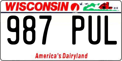 WI license plate 987PUL