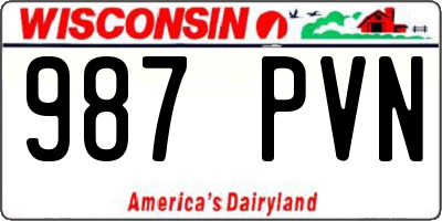 WI license plate 987PVN