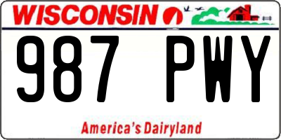 WI license plate 987PWY