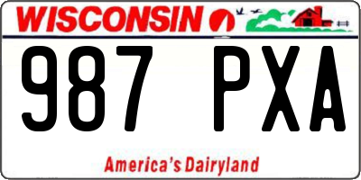 WI license plate 987PXA