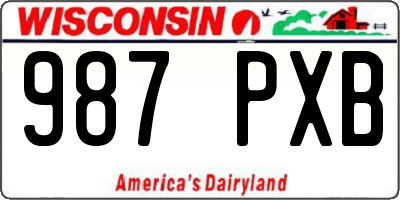 WI license plate 987PXB