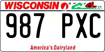WI license plate 987PXC