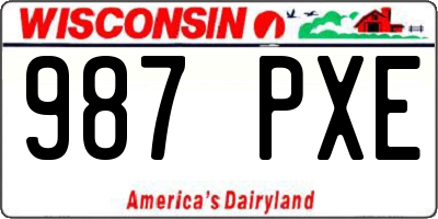 WI license plate 987PXE