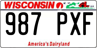 WI license plate 987PXF