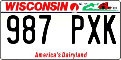 WI license plate 987PXK