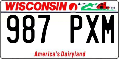 WI license plate 987PXM