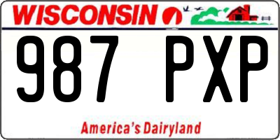 WI license plate 987PXP