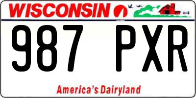 WI license plate 987PXR