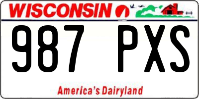 WI license plate 987PXS
