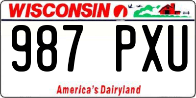 WI license plate 987PXU