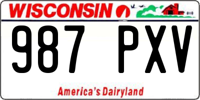WI license plate 987PXV
