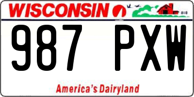 WI license plate 987PXW