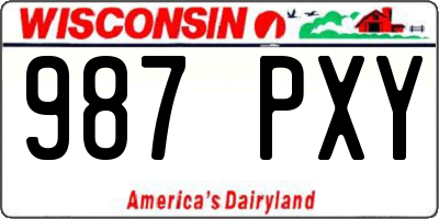 WI license plate 987PXY