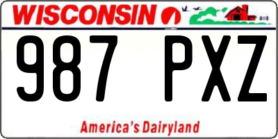 WI license plate 987PXZ
