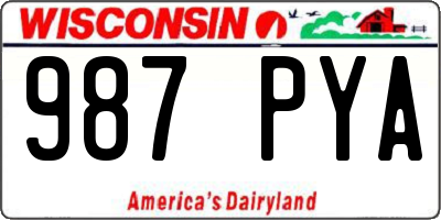 WI license plate 987PYA