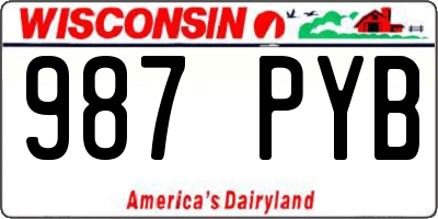 WI license plate 987PYB