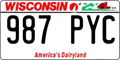 WI license plate 987PYC