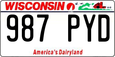 WI license plate 987PYD