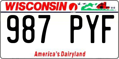 WI license plate 987PYF